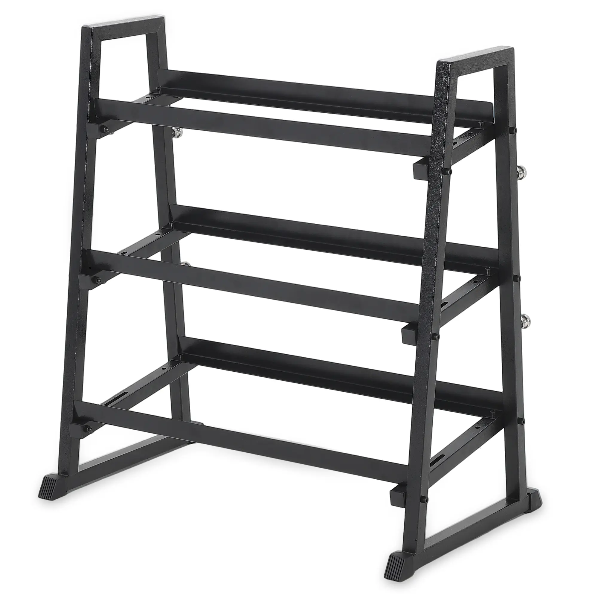 Heavy-Duty 3-Tier Dumbbell Rack for Home Gym – 1300LB Capacity Trapezoidal Steel Weight Stand – Space-Saving Organizer for Dumbbells, Kettlebells, Barbells & Plates – Trapezoid Three-Layer Combo