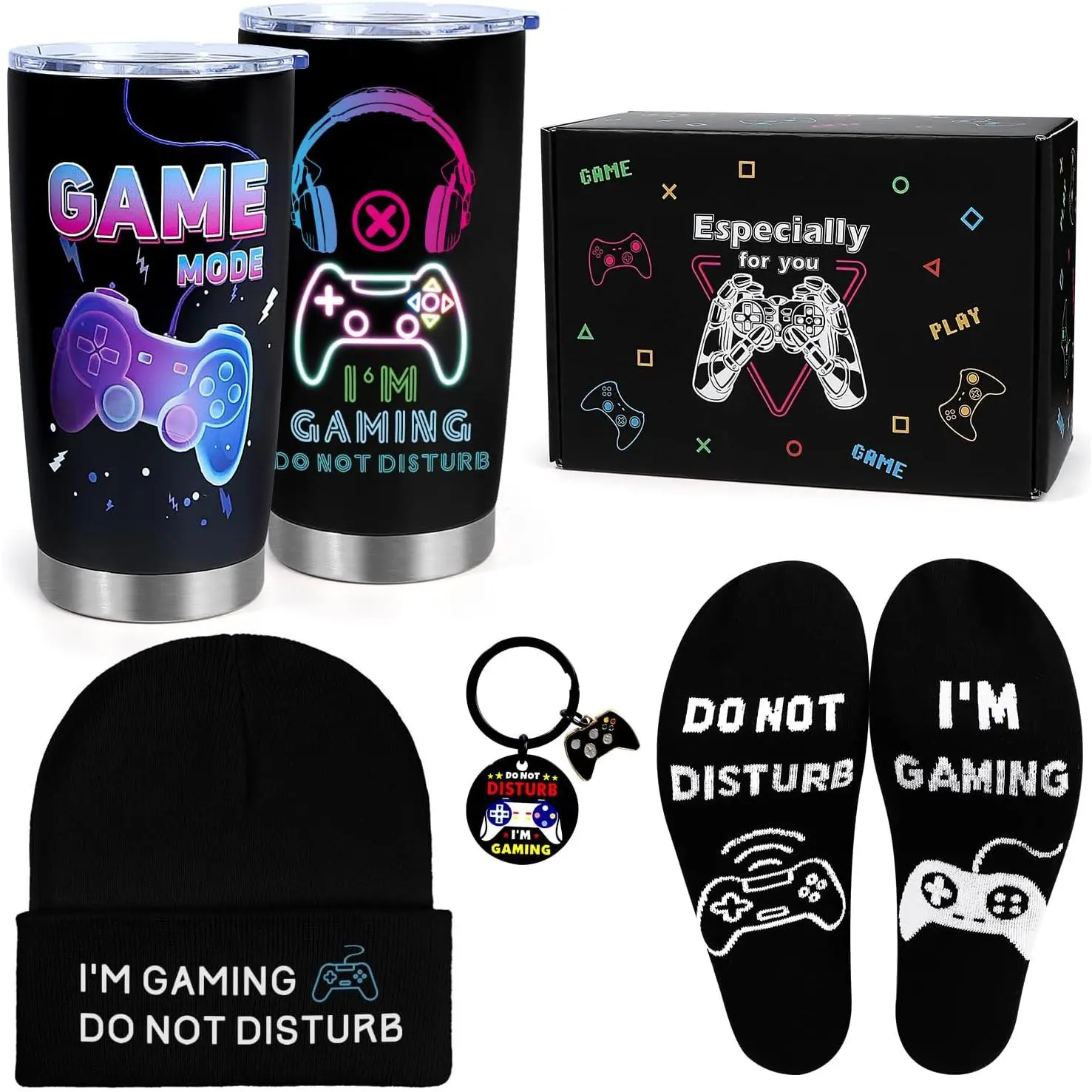 Gamer Gifts,Gamer Gifts for Game Lover,Cool Gaming Gift for Teenage Boys Girls,Birthday Christmas Gift Box for Women Men,Gaming Room Décor Stocking Stuffers Easter Basket for Boyfriend Girlfriend,Colorful