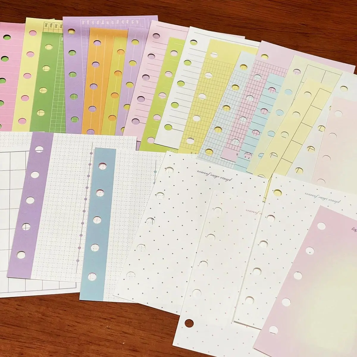 Colored Loose Leaf Refill Pages A7 M5 A6p Size Grid Lined Dot Design Journal Inner Pages Memo Pad