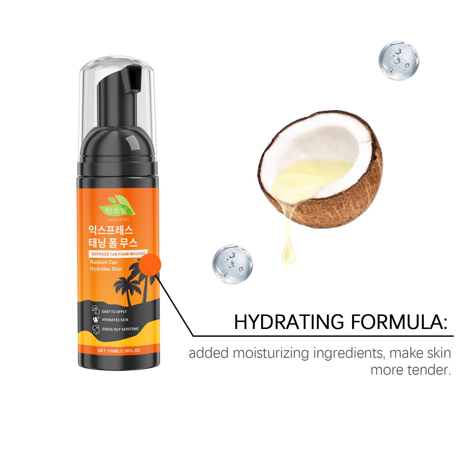 HANCHOBIT Daily Tanning Foam Mousse Even Skin Tone Long-lasting Gentle Moisturizing Body Care Mousse