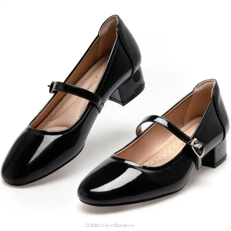 Women Low Heels Dress Shoes Pumps Low Heel 2 Inch Chunky Heel Mary Janes Pumps with Adjustable Ankle Strap for Women Dressy CasualCC46BoltNestHardware