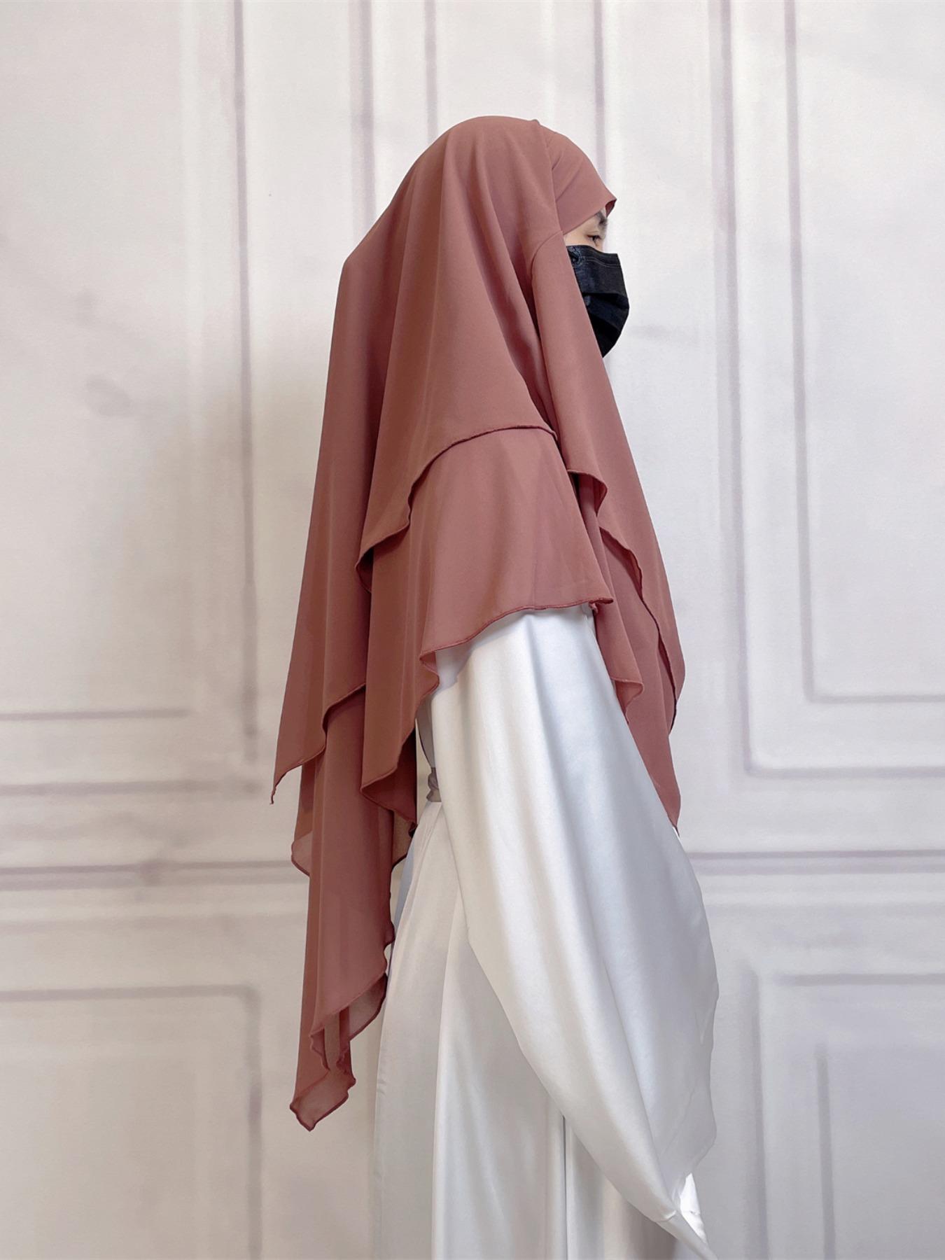 16 Colors Short Chiffon Khimar, Muslim Fashion High-Quality Fabric, Suitable for Adults and Kids, Essential Wear for All Seasons