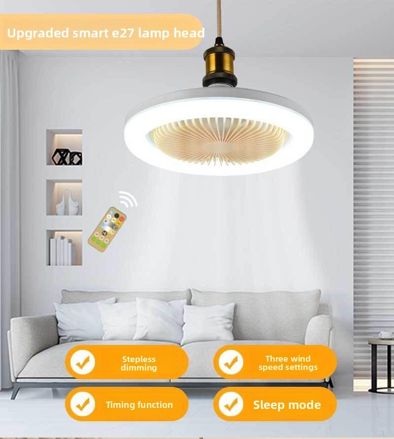 LED Aromatherapy Crystal Fan Light E27 Screw Base Dimmable Plastic Small Integrated Universal Head Fan Lamp for Ceiling