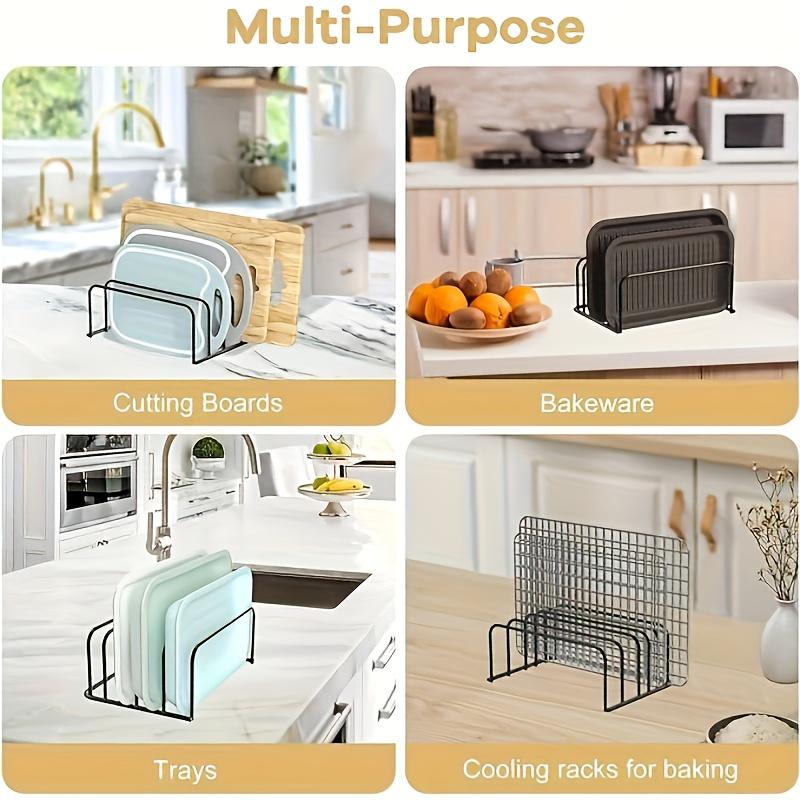 Metal Kitchen Storage Rack, Space Saving Countertop and Cabinet Organizer, Durable Cutting Board Holder, Compact Design for Home and Commercial Use