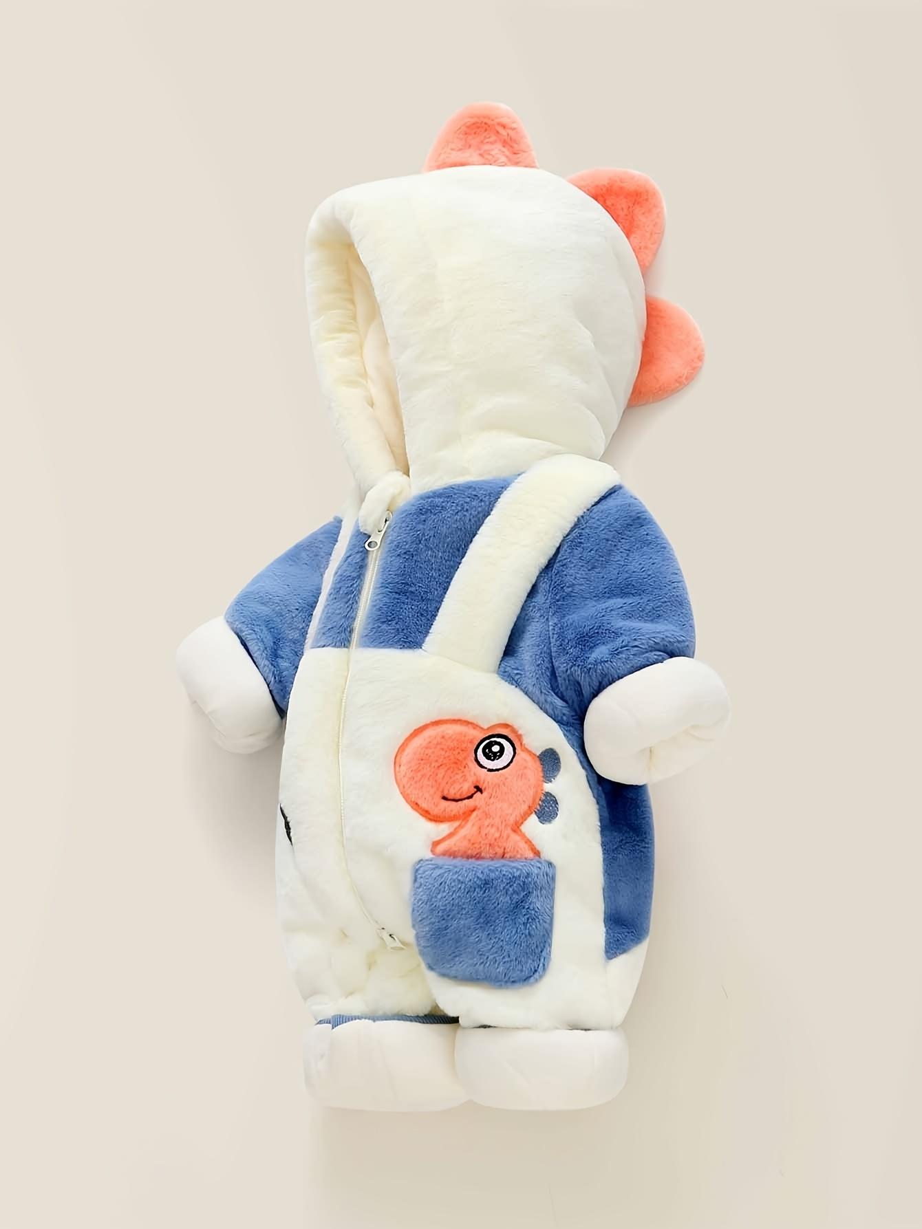 (New)& Winter Fleece Jumpsuit - Soft Hooded Full-Zip Snow Suit with Jacket & Hoodie, Cute Nemo-Inspired Fish Pocket, Warm Outfit for Skiing, Snow Play & Photo Shoots ( &)