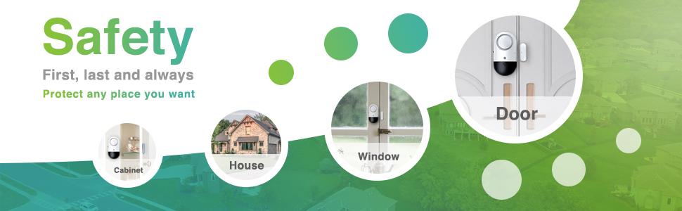 120 DB Loud Door and Window Open Alarm Sensor 3 Pack for Kids, Dementia Patients Safety, Burglar Anti-Theft Security Alarms Keep Your Home, Pool, Cabinet, Business Safe