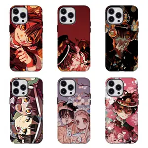 JJJJibaku Sh0unen Hanak0-kun Retr0 Red Anime Phone Case Hanako & Nene Cherry Blossom Anime Phone Cover Compatible for iPhone 17 16 15 14 13 12 11 and for Samsung S21-S25 Cute Gift for Manga Fans
