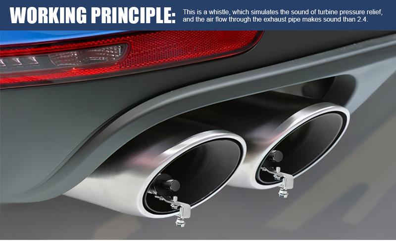 2PCS Turbo Sound Whistle Simulator, Car Turbo Whistle Car, Aluminum Alloy Universal Turbo Sound Exhaust Muffler Pipe Whistle, Automotive Replacement Exhaust Mufflers Fit Car Truck (Black)