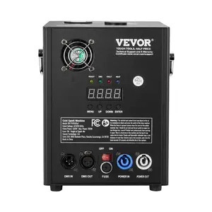 VEVOR Cold Spark Machine, 500W Output Fireworks Controller, 6.6-13ft Adjustable Height, with Advanced DMX System, LED Screen, Portable Handle, HeavyDuty Aluminum Alloy for Stage DJ Wedding Event, Party