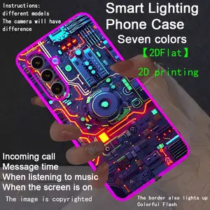 New LED Phone Case with Luminous Border, Compatible with Galaxy S26 Ultra to A15 5g, Fashionable Protective Cover, Unique Design, Daily Use