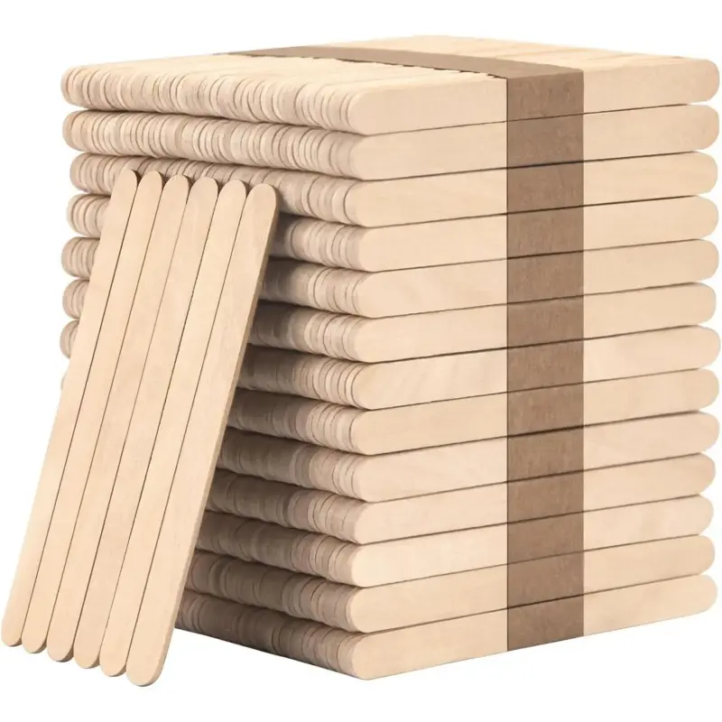 1000-Count Wooden Popsicle Sticks, 4.5-Inch Crafting Supplies for Lollipops, DIY Woodwork Projects, Educational & Creative Art Activities, Lollipop Stick