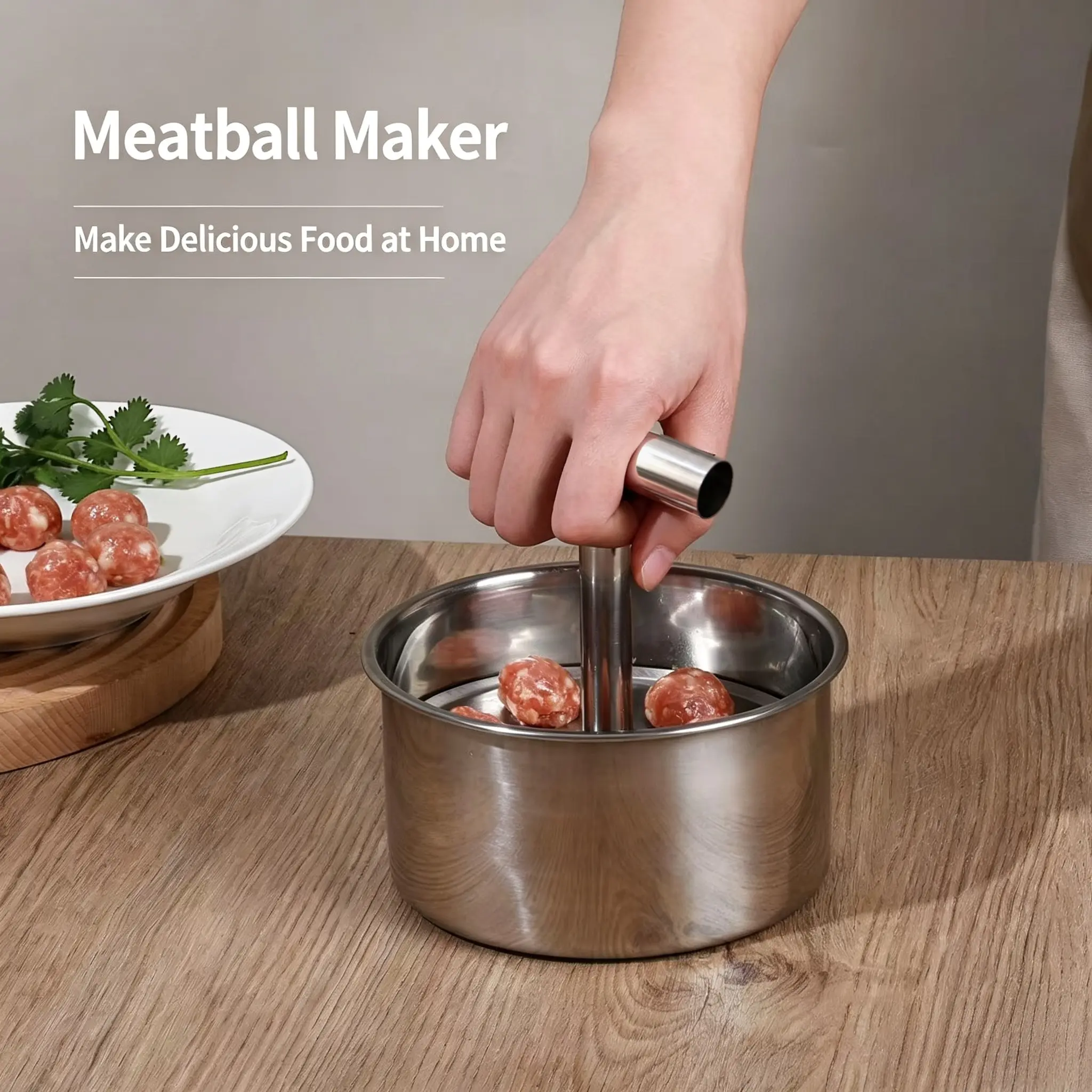 [Back to School]Upgrade 6/12‑Ball Manual Meatball Maker Tool, Stainless Steel Meatball Making Mold, Home Cooking Tools for Kitchen-MM1