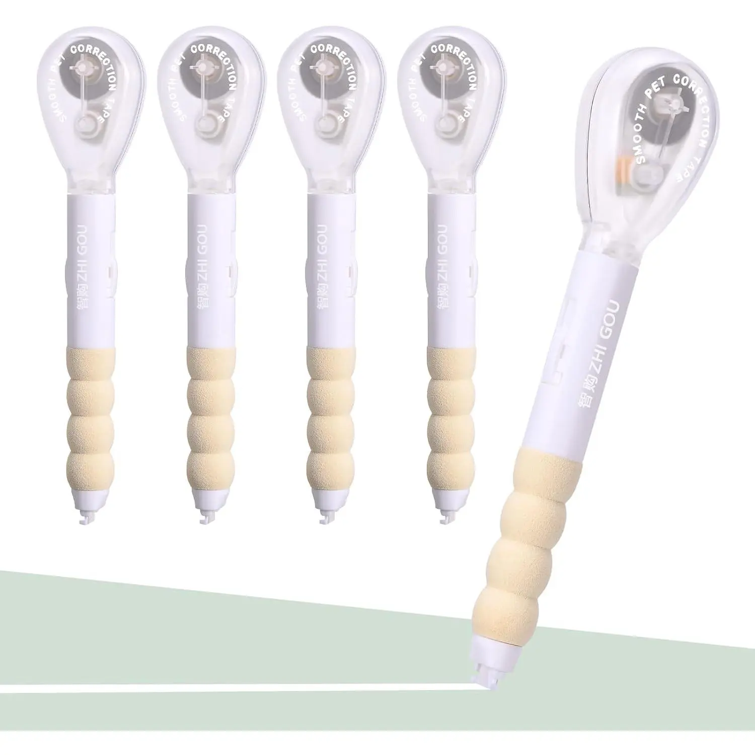 4 count White Correction Tape Pen, 19.69 ft Smooth Pull Out Tape Pens, Instantly Dry, Easy to Use Applicator for School Office Supplies (White)