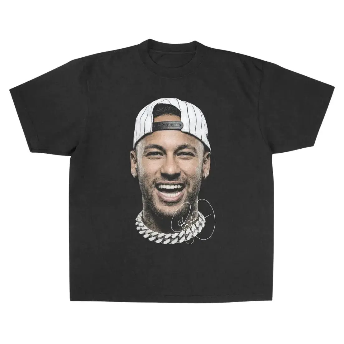 Women's Neymar Premium Crew Neck Cotton T-Shirt - Unisex Vintage Graphic Soccer Merch, Cold Wash, S/2XL/3XL, Streetwear Gift For Fans