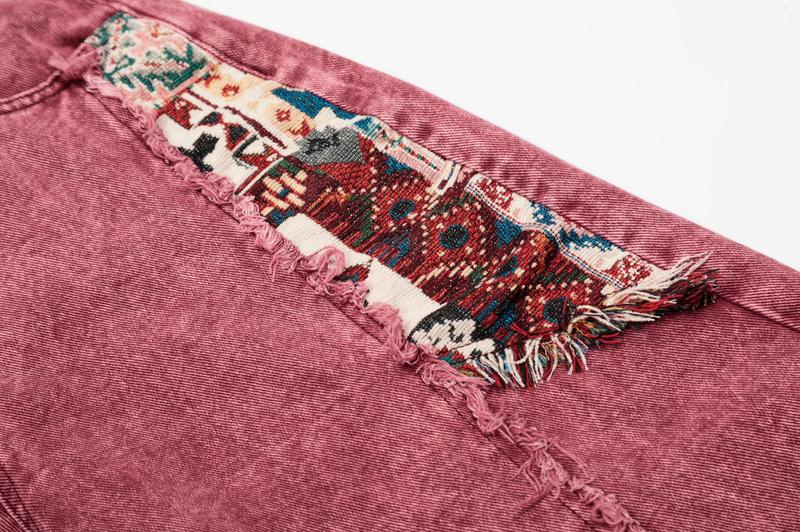 72% Cotton Patchwork Baggy Jeans Super Baggy Barrel Jeans Y2k Vintage Fabric Patchwork Jeans Unisex Straight Leg Wide Leg Trousers Mid-Low Rise Baggy Jeans Unisex Stretchy Wide Leg Distressed Pants