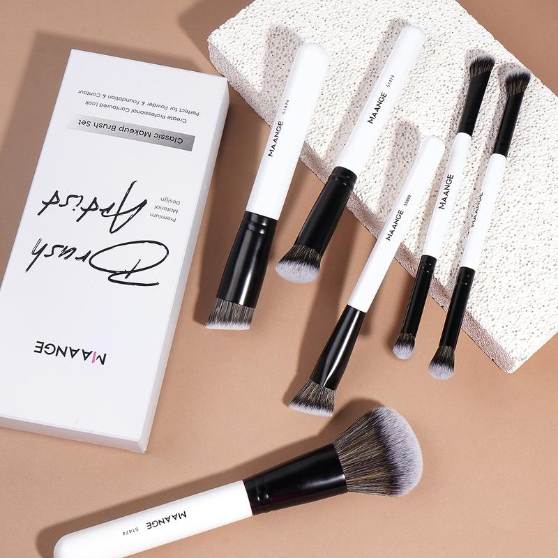 MAANGE 2pcs/3pcs/6pcs,Cosmetic Brush Set,Angled Foundation Brush Powder Brush Concealer Brush Smudge Brush Eyeshadow Brush Nose Shadow Brush Detail Brush for Flawless Application,Essential Tools for Makeup Lovers