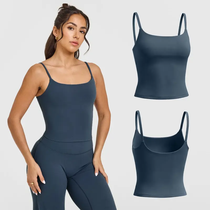 RICH BRIA SOFTMOTION Strappy Tank Top Workout Tops Yoga Sports Vest, Crop Top Women Fitness Activewear Gym Fashion Outdoor Gymwear Comfort Wide Leg Yoga Pants Matching Top