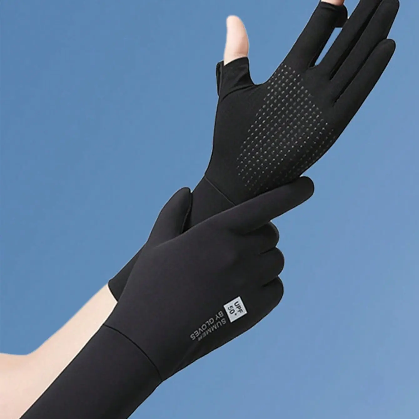 Women's Sunscreen Gloves, Summer UPF50+ Breathable Driving Anti-Slip Non Slip Gloves Wrist Length Thin Gloves For Cycling,Travel,Festival