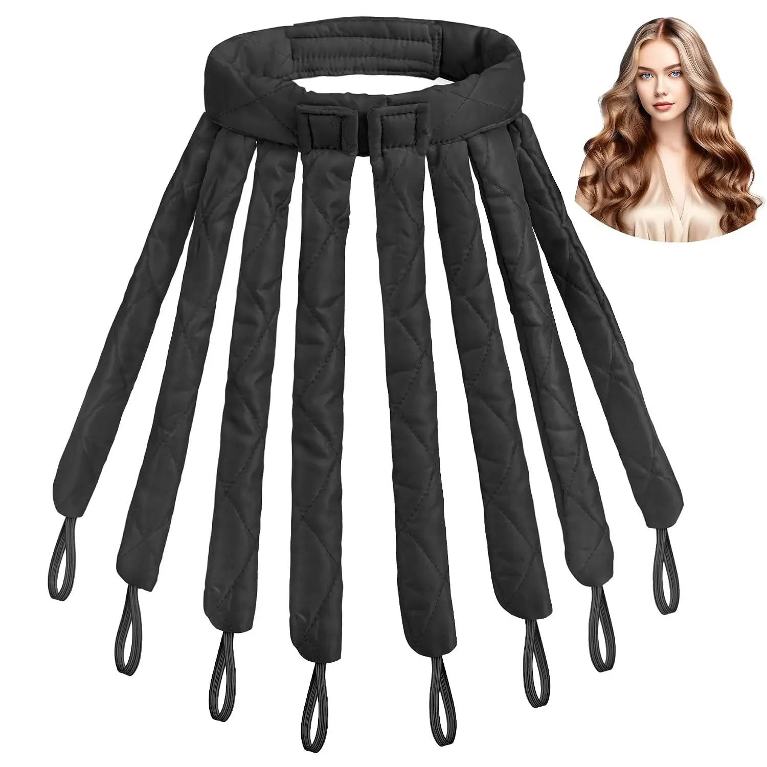 Heatless Curling Headband for Long Hair, No Heat Hair Curler with Octagonal Design Soft Hair Roller for Overnight Curls, Comfortable Sleeping Curling Tool for Women & Girls, Easy DIY Hairstyle Styling Accessory for Daily Use