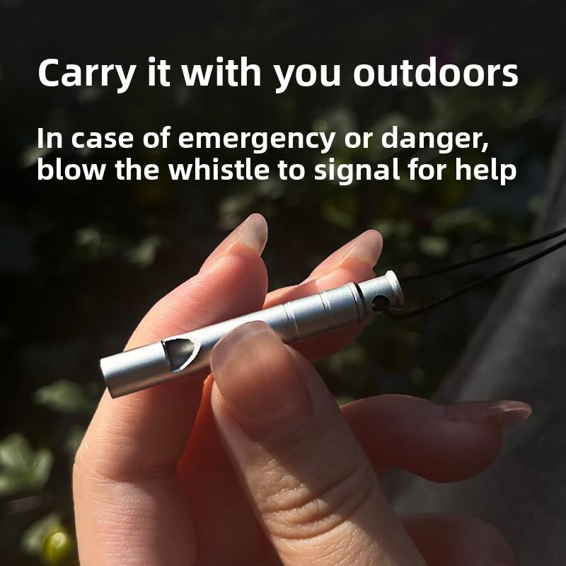Outdoor survival titanium alloy popping whistle drill training competition mini portable camping equipment mountaineering emergency whistle