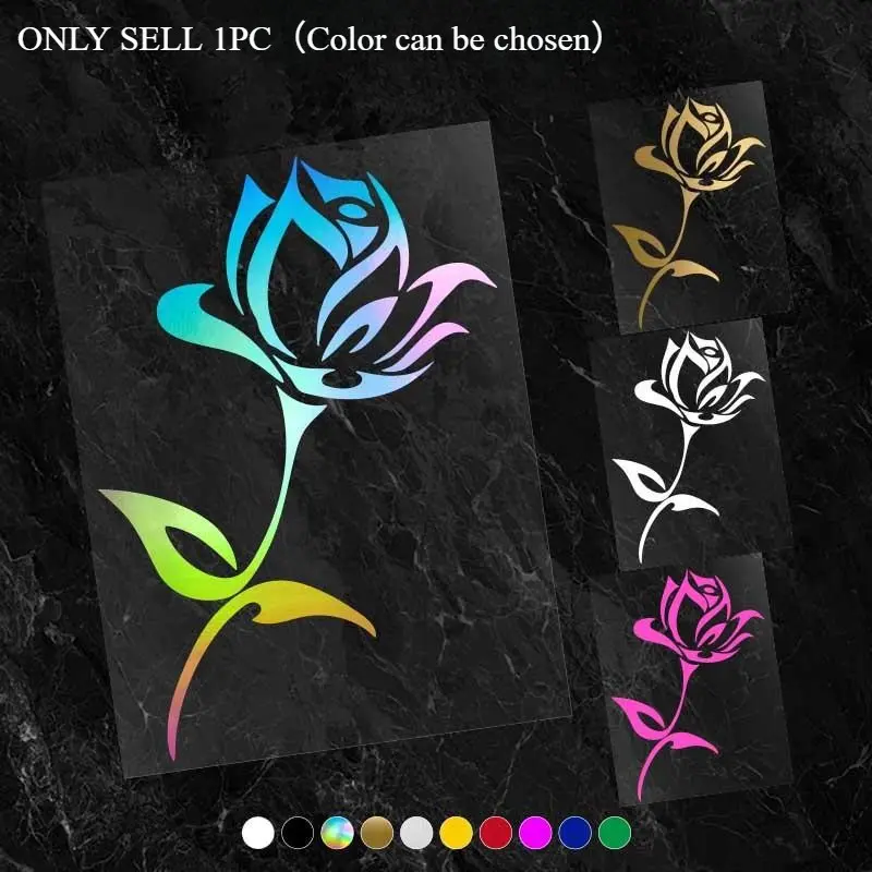 1PC "Gradient Rose" Sticker, Car decorative sticker, Sticker for Cars, Suitable for car bodies/phone cases, this romantic elements + gradient shape adds gentle accents to items, or brings delicate sophistication to objects