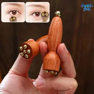 Wood Gua Sha Facial Massage Tool, TCM Acupressure Face & Eye Massager Stick, Natural Wood Skin Care Tool for Lymphatic Drainage, Puffiness & Dark Circles Relief, Sensitive Skin Beauty Roller for Daily Spa & Self-Care Routine