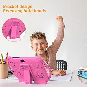 Tablet 7 inch Android 12, 4GB RAM 32GB ROM, 512GB Expandsion, with Parental Control, WiFi, Bluetooth, Dual Camera with Silicone Case, 1PCS(Pink)