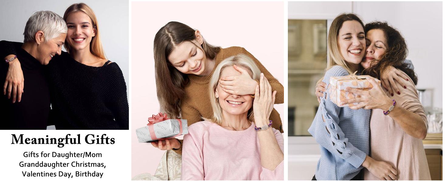 To My Granddaughter/Daughter/Mom-Infinity Forever Love Heart Bracelet,Adjustable Natural Emperor Stone Beaded Bracelet for Women