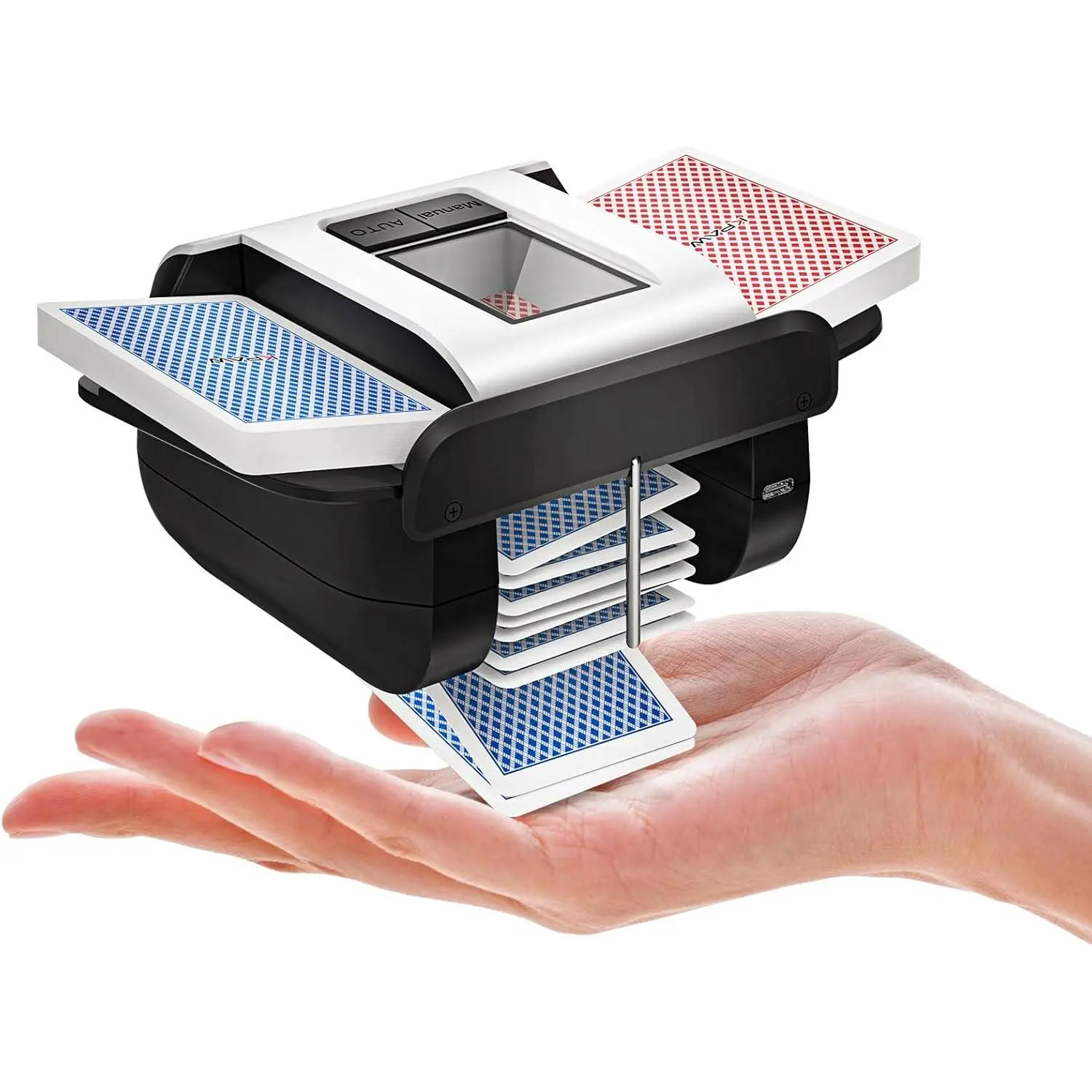 KPAW Card Shuffler Machine - 1-2 Decks Low Noise Shuffler, &, One Press Shuffling, Card Shuffler for , Skip-Bo, Poker, Phase 10