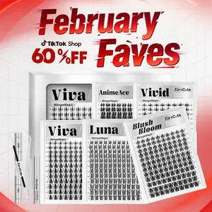 AiryCute Manga Trendy Collection |  Upgrade U Lashes with Ultra-Dense, Waterproof, Long-Lasting Lashes | Fashion Wet Look | Beginner-Friendly DIY Lashes for a Flawless Voluminous Look | Trendy & Must-Have Clusters