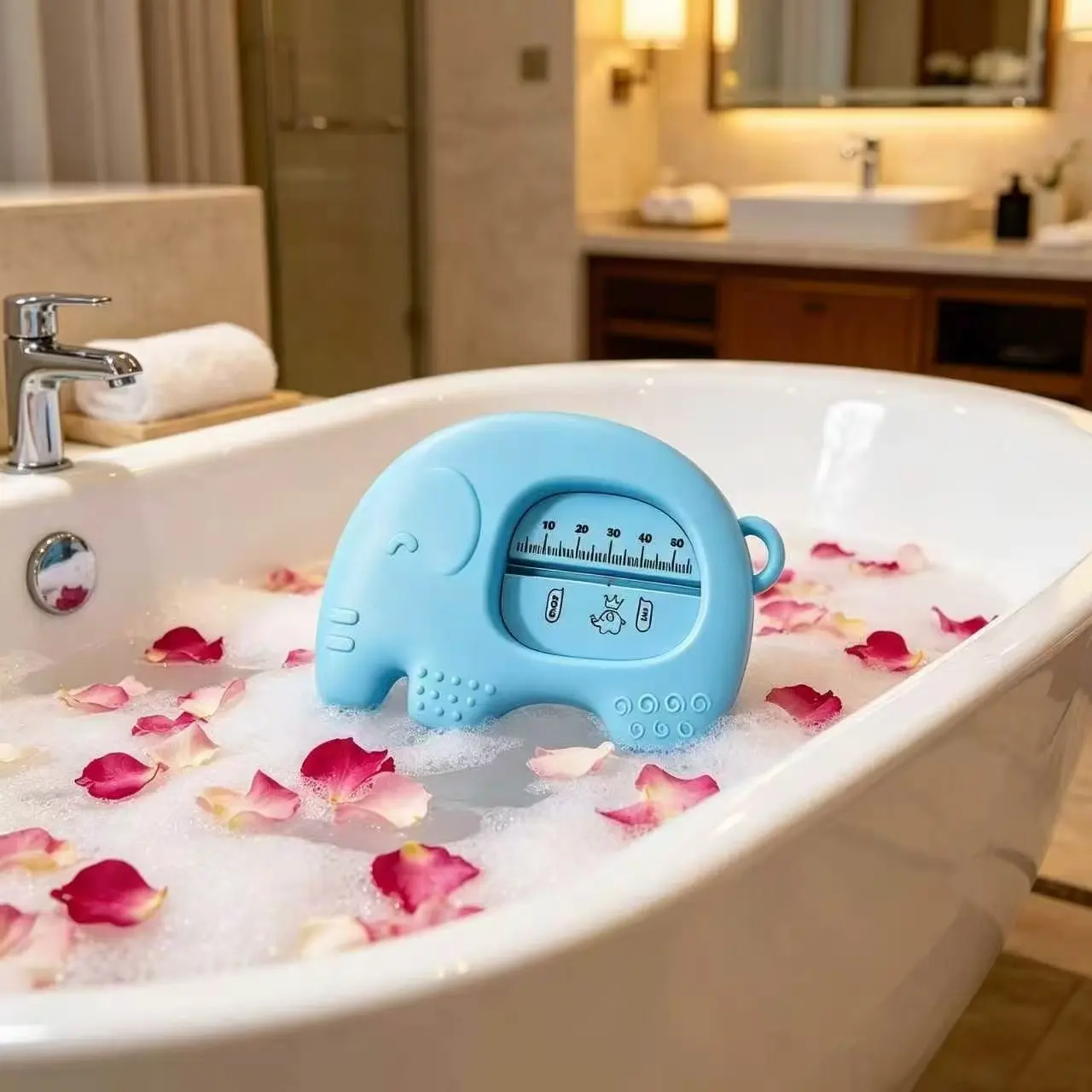 Elephant Shaped Floating Water Thermometer, Bathtub & Pool Temperature Gauge, Portable Water Temperature Tester for Home & Spa
