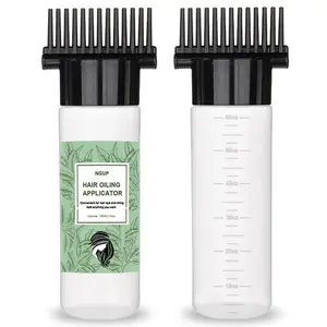 2 Pack 6 OZ Hair Oiling Applicator with Root Comb, Plastic Squeeze Hair Dye Bottle with Scale, Scalp Oil Dispenser Styling Tool for Hair Care
