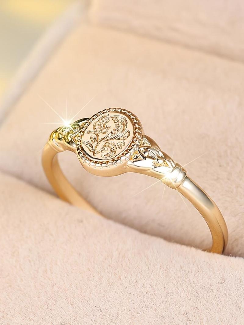 Women's Elegant Flower Engraved Ring, Elegant Casual Ring, Exquisite Trendy Ring, Fashionable Jewelry for Women As Birthday Anniversary Gift