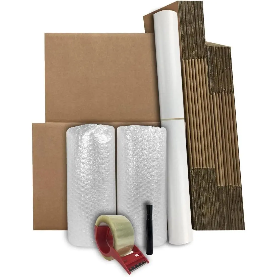 Moving Boxes Kit #1, 1-2 Bedroom Small Spaces Moving Kit, 18 Boxes with Packing Supplies Bubble Roll Tape Packing Paper for Packaging Storage Apartment Moving
