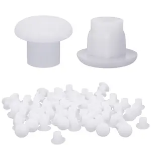 100 Pcs 3/16"(5mm) White Plastic Screw Caps Hole Plugs Cover for Cabinet Cupboard Shelf Furniture