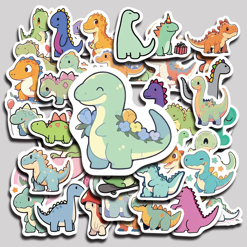 100PCS Short-legged dinosaur Aesthetic Vinyl Stickers Pack for Laptop Water Bottle Phone Case Skateboard Journal Scrapbook DIY Decoration
