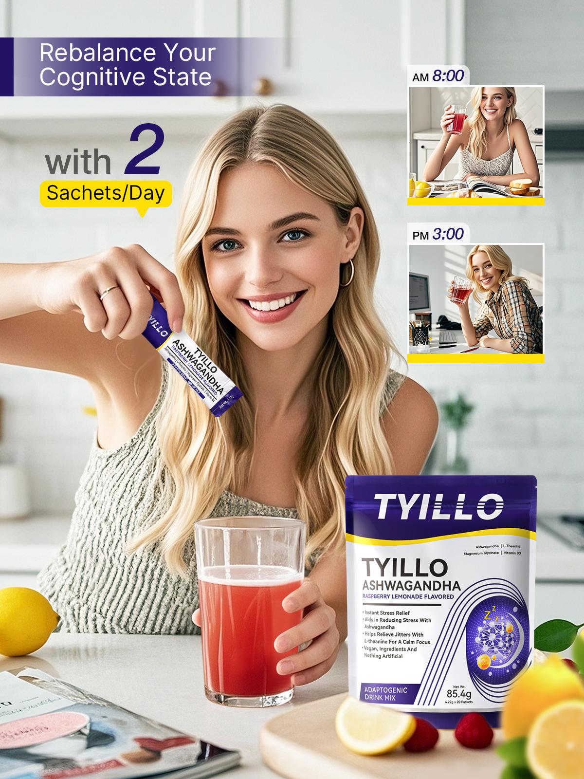 Super Calming Calming Powder Drink Mix Relaxation Stress Relief Cognitive Function Improvement Focus Enhancement Stress Management Immune Boosting Raspberry Lemonade Flavor Daily Stress Solution Suitable for Adults