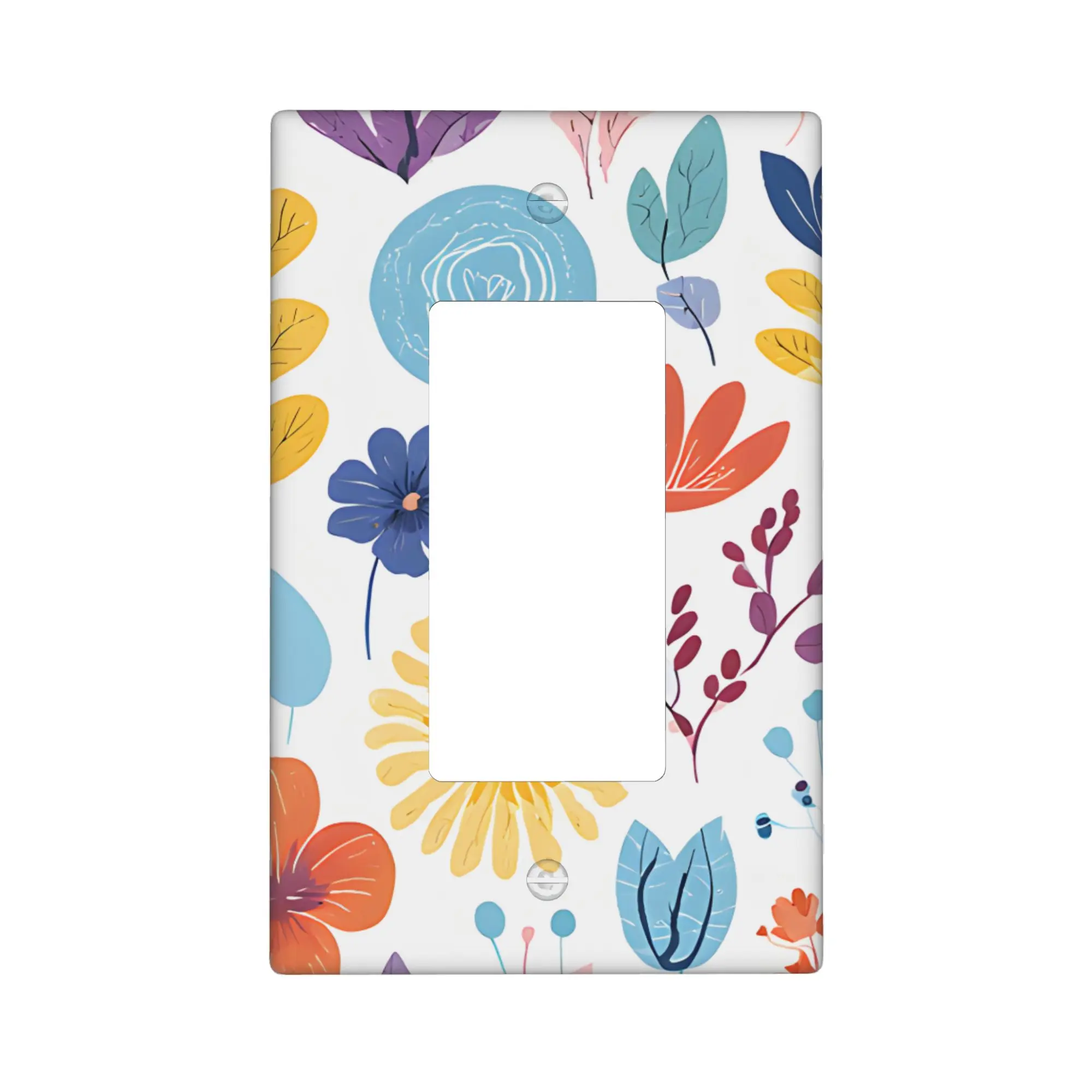 Colorful Floral Light Switch Covers Decorative Wall Plate Decorative Light Switch Cover Plates 1 Gang Rocker Wall Plate Home Decor For Bedroom Kitchen Living Room Office