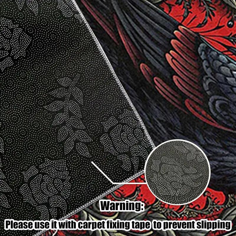 Crow Pattern Floor Mat, Non-slip Soft Floor Carpet, Decorative Area Rug, Decorative Carpet for Home Living Room Bedroom Kitchen
