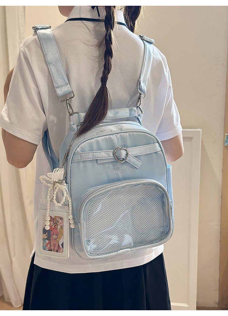 Y2K New Women Cute Ita Backpacks Lolita Girl Transparent Bag Fashion Shoulder Crossbody Bag Large Capacity DIY Display Knapsacks