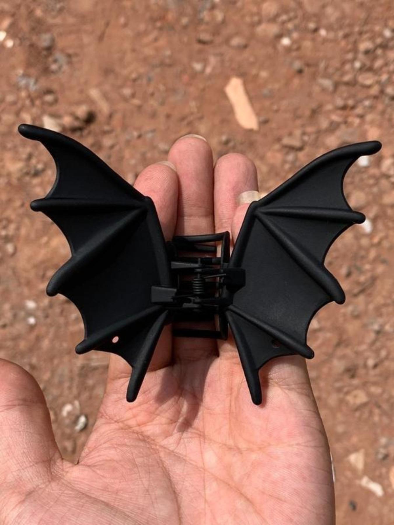 Punk Style Black Bat Hair Clip for Women, Halloween Party Accessory, Daily Wear & Costume Jewelry, Unique Gift Idea, Punk Aesthetic