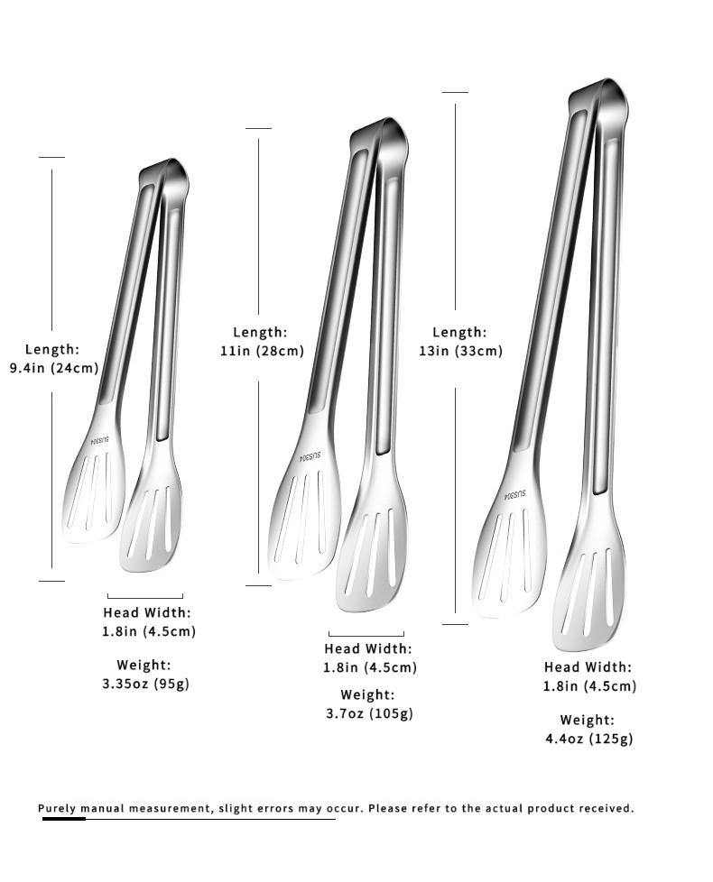 Stainless Steel Food Tongs Heavy Duty BBQ Clips for Steak Grilling Bread Barbecue Cooking Kitchen Utensils