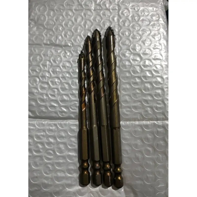 High-Strength Eccentric Twist Drill Bit, Masonry Drill Bits for Concrete Set for Concrete/Glass/Brick/Cement/Tile/Wood/Etc, Industrial Strength Carbide Drill Bits Metal Bits Tip Size (6mm-12mm)