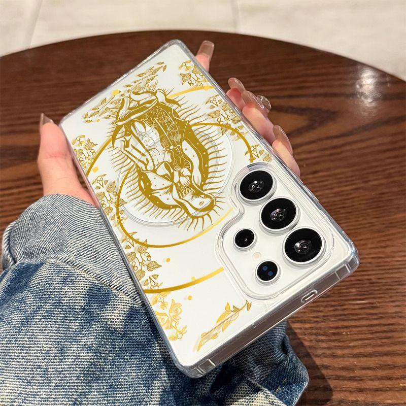 Virgin Mary pattern, scratch-resistant, shockproof, drop-proof, suitable for S26 ultra/S25 ultra/S24 plus/S23 plus, unisex fashion model