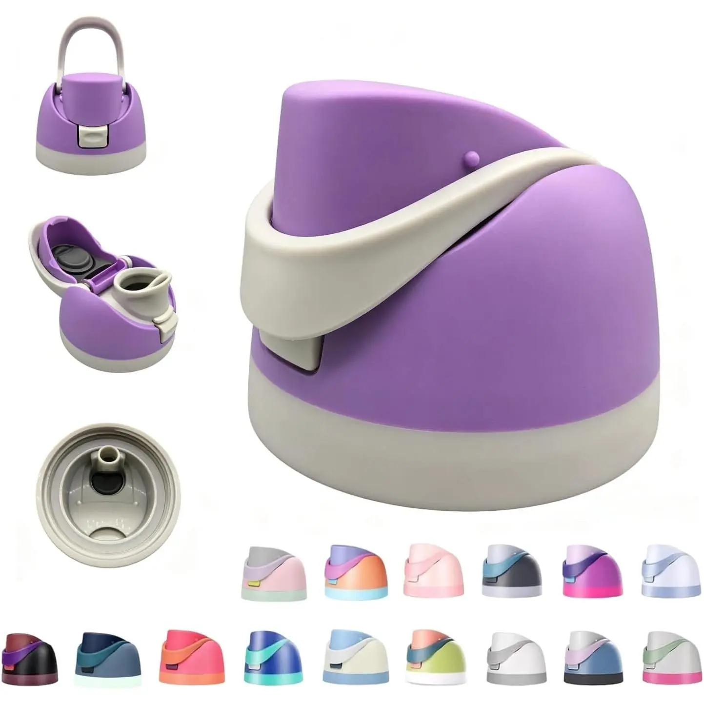 Replacement Lid Compatible with Owala Freesip 16oz 24oz 32oz 40oz,Leakproof, BPA-Free (Lavender-Gray)