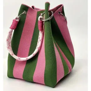 Boho Crochet Woven Bucket Bag, Women Summer Beach Shoulder Bag