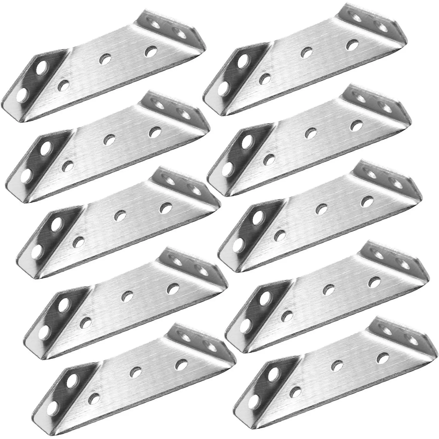 Trapeziform Angle Brackets Stainless Steel 5.7" x 1.81" Corner Braces-4pcs