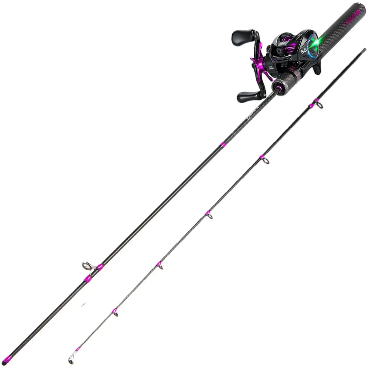 Fishing Rod Combo Set 2 Sections UL 1.8M Spinning Casting Fishing Rod 6+1 9+1BB Fishing Reel Portable Travel Outdoor Freshwater Saltwater Fishing Tackle