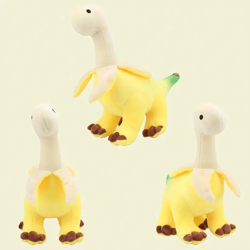 Cute Peeled Banana Brontosaurus Plush Toys Soft Stuffed Dragon Animals Peeled Banana Brontosaurus Toy Kawaii Gift for Kids