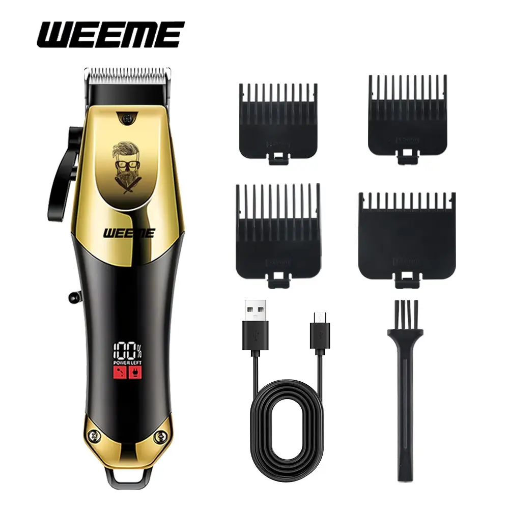 Weeme Professional Men's Digital Electric Hair Clipper, USB Charging, 4-Length Combs, Salon & Home Use, Rechargeable Battery, Ideal Gift